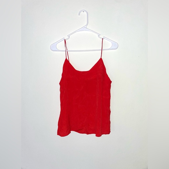 Nine West silk blend layering cami bright red side M - Picture 2 of 6